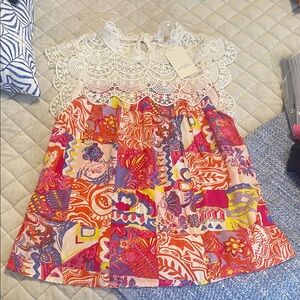 Colorful Patchwork Lace Blouse